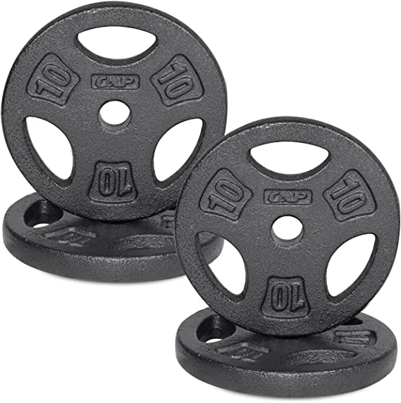 WF Athletic Supply Cast Iron 1-Inch Standard Grip Plate for Strength Training, Muscle Toning, Weight Loss & Crossfit - Multiple Choices Available