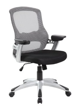Euro Style Fashionable Black & White Mid-Back Office Chair Mesh Computer Task, 8097 Grey