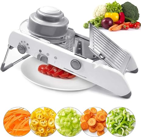 Winkeyes 18 in 1 Vegetable Chopper Stainless Steel Mandoline Slicer Cutter Chopper and Grater Adjustable Potato Slicer Professional Food Choppers and Dicers for Kitchen