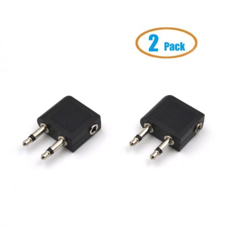 Electop 2 Pack 3.5mm 2 Male to 1 Female Headphone Jack Socket Audio adapter