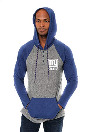 ICER Brands NFL Men's Fleece Hoodie Pullover Sweatshirt Henley, Team Color