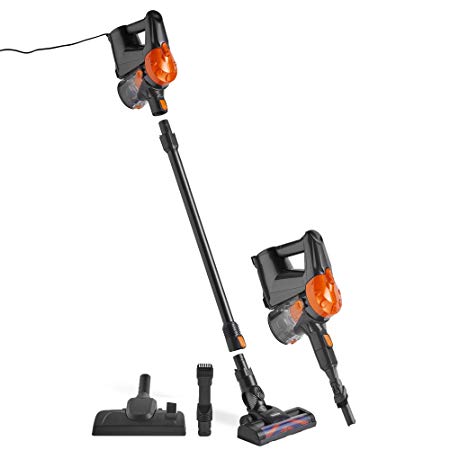 VonHaus 2 in 1 Corded Stick Vacuum Cleaner w/Motorised Brush Head | 500W | Powerful 19Kpa Suction | Lightweight Upright or Handheld | for Hard Floors and Carpet | w/Crevice Tool and HEPA Filter