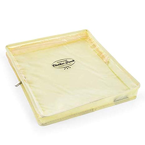 HANGERWORLD 5 Cream Breathable Cashmere Jumper Clothing Storage Pouch Bag with Clear Front
