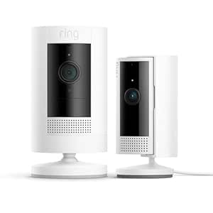 Ring Caméra extérieure sans fil (Stick Up Cam)   Caméra intérieure (Indoor Cam 2e gén.) | Caméra de surveillance wifi avec vidéo HD 1080p, audio bidirectionnel | Essai Ring Home gratuit 30 j.