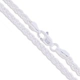 Sterling Silver Wheat Chain 19mm 26mm 34mm 44mm 51mm 6mm 8mm Solid 925 Italy New Foxtail Spiga Necklace
