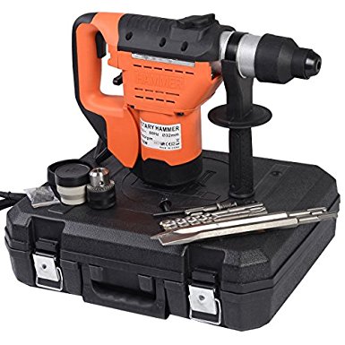 Goplus 1-1/2" SDS Drill, 1100W Electric Rotary Hammer, Plus Demolition Bits, Variable Speed, Orange