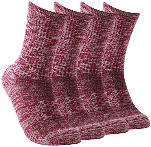 Vive Bears Merino Wool Socks Women's Hiking Socks Cushion Outdoor Crew Socks with Arch Support