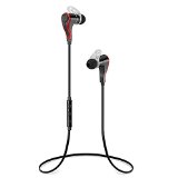 2015 Newest Bluetooth 40 Wireless Stereo Earbuds with Noise Cancellation Sports Earphones Headphones Say Yes or No to pick or reject call Support 5 Languages Voice Prompt Headsets with Voice Control Function Black