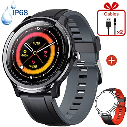 KOSPET Smart Watch for Android iOS Phones IP68 Waterproof, Full Touch Screen Fitness Tracker Watches with Heart Rate Monitor SMS Calls Reminder, Ultra-Long Battery Life Sport Smartwatch for Men Women