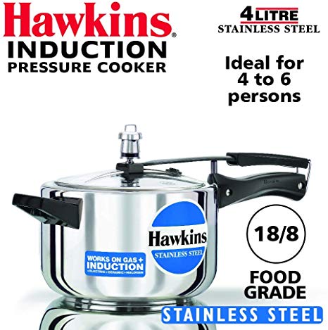 Hawkins Stainless Steel 4.0 Litre Pressure Cooker by Hawkins