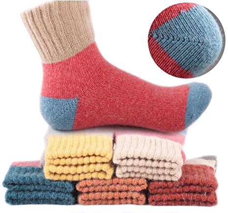 Yshare Women's 5 Pairs Super Thick Crew Soft Wool Winter Comfortable Warm Socks