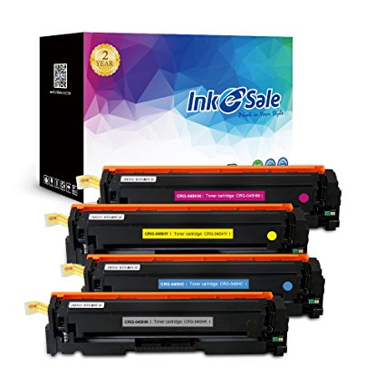 INK E-SALE Replacement for Canon Cartridge 045H 045 for use with Color imageCLASS MF634Cdw MF632Cdw LBP612Cdw, 4 Packs (Black, Cyan, Yellow, Magenta)