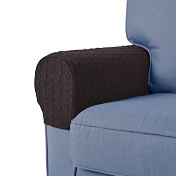 Guken Armrest Covers Anti-Slip Spandex Armchair Slipcovers Elastic Stretchable Furniture Protector (Coffee, 2pcs)