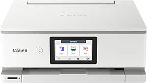 Canon PIXMA TS8751 PIXMA TS8750 Imprimante Photo et bureautique Multifonction Copie Jet d'encre Couleur WiFi recto-verso et scanner, 6 cartouches séparées, Blanc