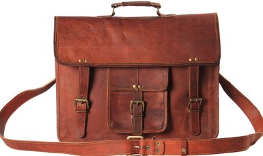 Handmadecart Messenger Bags for Men and Women Leather Laptop Briefcase Shoulder Satchel Crossbody Brown and Dark Brown Bag