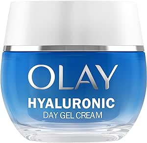 Olay Hyaluronic Acid Face Moisturiser Day Gel Cream, Skincare with Niacinamide 99% Purity and Vitamin B5 (Panthenol) Hydrating Skin Care: Plumps, Smooths, Hydrates Non Greasy, Non Sticky, 50ml