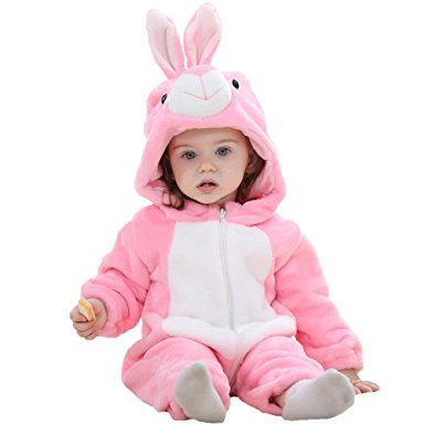 Fairy Baby Unisex Baby Flannel Onesie Hooded Animal Outfit Suit