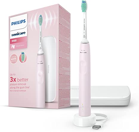 Philips Sonic Electric Toothbrush 3100 Series HX3673/11, Sugar Rose