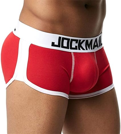 JOCKMAIL Mens Underwear Boxer Trunks Sexy Push up Cup Pad Front   Back Hip Enhance the Buttocks