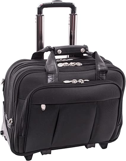 McKleinUSA Damen Nylon Wheeled Detachable Briefcase, Blk, 18"x8.75"x14.5"
