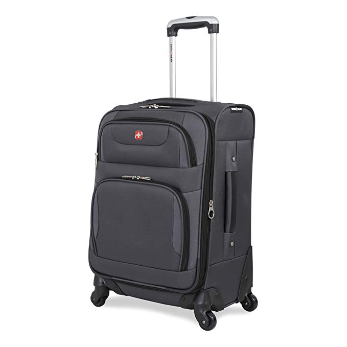 Swissgear 20” Expandable Spinner Luggage. Expandable Unisex Suitcase Great as Carry-On Travel Luggage (Gray, 20”)