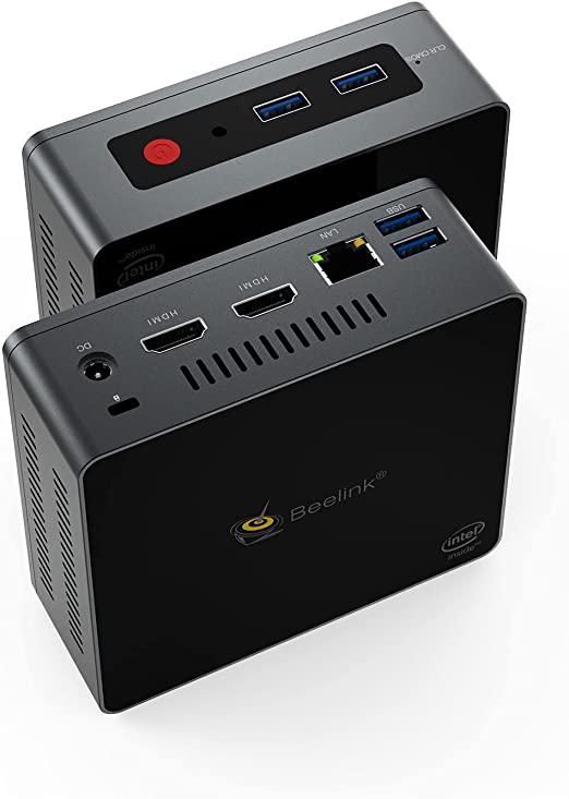 4 Core Intel Celeron J4125 (up to 2.7Ghz) Beelink Mini PC Windows 10 Pro 8GB DDR4 RAM 128GB SSD GKmini Desktop Computer, Support 4K@60Hz Dual HDMI Display, Gigabit Ethernet, 4xUSB3.0, Dual WiFi, BT5.0