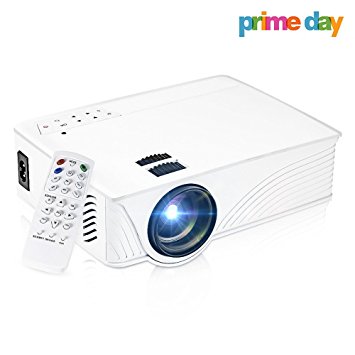 Mini Projector, GBTIGER 2000 Lumens LED Projector Full HD 1080P Portable Multimedia Mini Home Theater Movie Video Game Projector with VGA HDMI USB for Sony PS4,Xbox, White