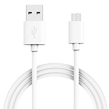 Easylife USB Cable Micro,Micro USB Data Cable 6FT USB A Male to Micro B Fast Charging Cord Universal for Android Phones,Samsung,LG,HTC,Motorola,Nokia,Tablet,PS4,Headphone,Camera,MP3,more-White