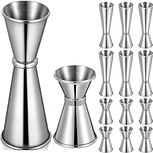 Amyhill 12 Pieces Jigger for Bartending 6 Pack 2 oz 1 oz and 6 Pack 1 oz 1/2 oz Double Cocktail Jigger 304 Stainless Steel Japanese Jigger Measuring Tool for Bartender Drink Liquor Party Supplies