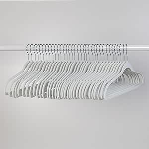 Honey-Can-Do 35-Pack Slim-Profile Non-Slip Velvet, White Hanger, 35