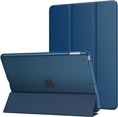 MoKo Case Fit 2018/2017 iPad 9.7 5th/6th Generation, Slim Lightweight Smart Shell Stand Cover with Translucent Frosted Back Protector Fit iPad 9.7 2018/2017, Auto Wake/Sleep, Dark Sea Blue