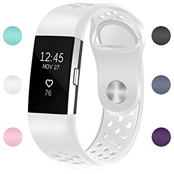 Maledan Replacement Sport Bands with Air Holes for Fitbit Charge 2