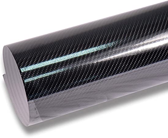 TECKWRAP High Gloss 4D Black Carbon Fiber Vinyl Wrap Film Sheet for Car DIY Interior Decoration 1ft x 5ft