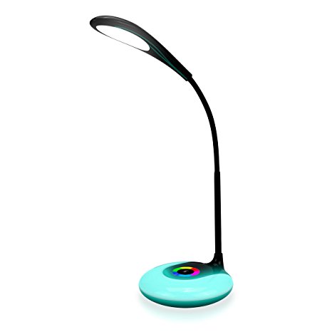 MoodBRIGHT LMP Rechargeable Portable LED Table Lamp with Brightness Touch Control , Adjustable Base Color & Rechargeable Battery - Perfect for Tables , Desks , Nightstands & More