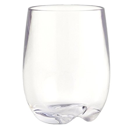 Strahl Design Contemporary Osteria 8-Ounce Stemless Wine Glass, Set of 4