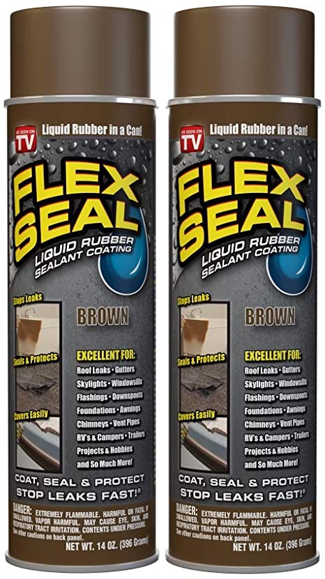 Flex Seal Spray Rubber Sealant Coating, 14-oz, Brown (2 Pack)