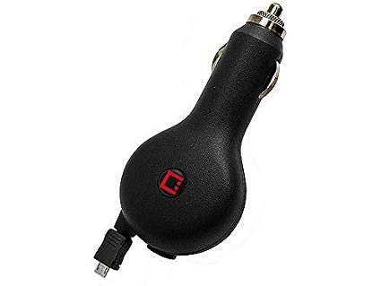 Cellet 1 Amp 5 Watt Micro USB Retractable Car Charger for Samsung, HTC, Motorola, LG, Pantech, Nokia, Blackberry, and other Compatible Smartphones