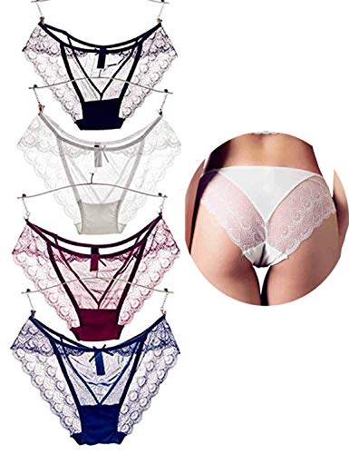 Vivilover Women’s Sexy Lingerie Underwear Lace Thong Hipster Panties Pack of 6