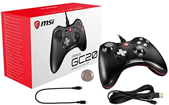 MSI Force GC20 USB Wired Controller Gamepad for Windows PC Android PS3 Stream