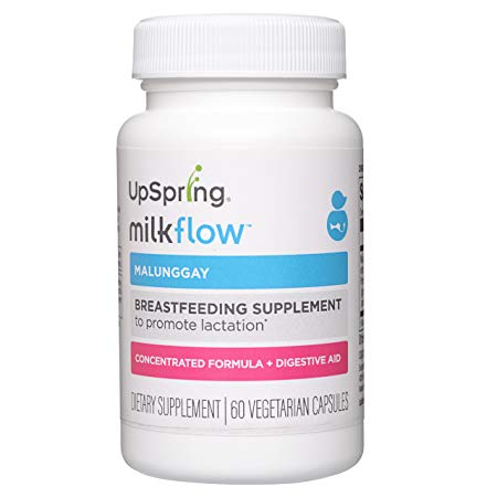 UpSpring Milkflow Malunggay Capsules (Moringa Oleifera) for Lactation 60 Count Concentrated Pills, 350 mg