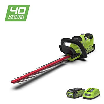 Greenworks 40V Cordless Brushed Hedge Trimmer 24" (61cm) with 2Ah battery and charger - 2200907UA