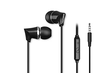 Philips Audio Tae1126 Wired In Ear Earphones With Mic 10 Mm Driver, Powerful Bass And Clear Sound