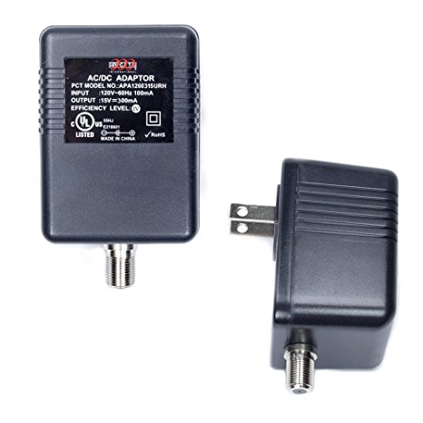 PCT Wall Mountable Power Adapter, 120 VAC/15 VDC 300mA for CATV Subscriber Drop Amplifiers(PCT-APA1260315URN)