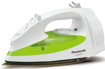 Panasonic NI-S300TR 1200-Watt Steam Iron with Curved Titanium-Coated Soleplate, White/Green