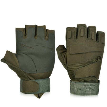 Vbiger Tactical Gloves Military Gloves Shooting Gloves Fingerless Half-finger Riding Hunting Cycling Gloves