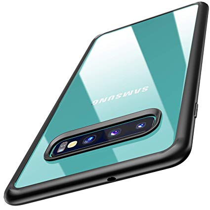 TOZO for Samsung Galaxy S10 Plus Case 6.4 Inch (2019) Hybrid Soft Grip Matte Finish Clear Back Panel Ultra-Thin [Slim Thin Fit] Cover for Samsung Galaxy S10  with [Black Edge]