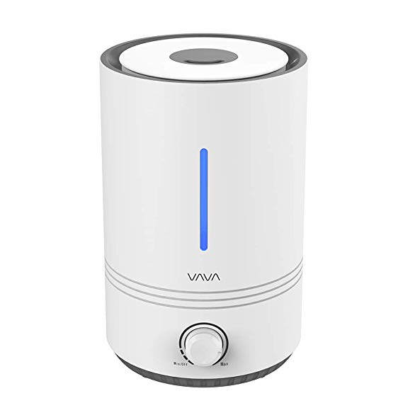 VAVA Top Fill Humidifiers , Cool Mist Humidifier for Baby Bedroom , 17-36 Hours, All-in-One Design for Easy to Clean, with Blue Mood Light, (100V-240V)