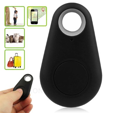 SHZONS™ Mini Smart Anti-Lost Alarm Wireless Bluetooth Remote Shutter GPS Tracker for Kids,Keys,Pets,etc.(Black)
