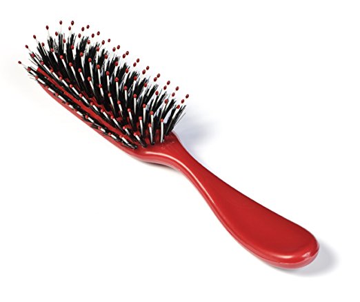 Styling Curling Brush, the Classic 7-row with Tips and Bristles (Red)