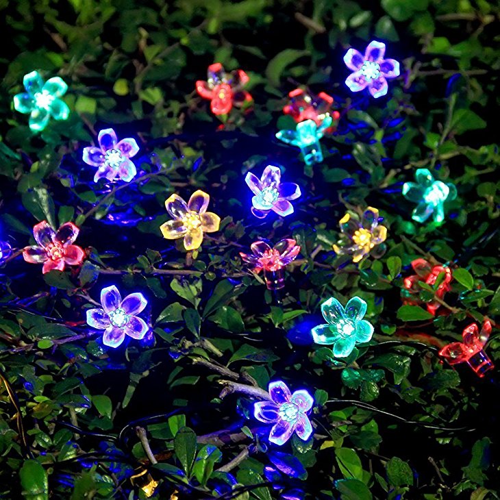 Solar String Lights, IDEAPRO Garden Flower Lights 50 LED 7M Waterproof Decorative Lighting Fence Lights for Christmas, Wedding, Party, Home